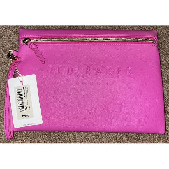 NEW w/Tags Ted Baker London Wristlet/Clutch Pouch bubblegum pink stylish gift - Picture 9 of 11